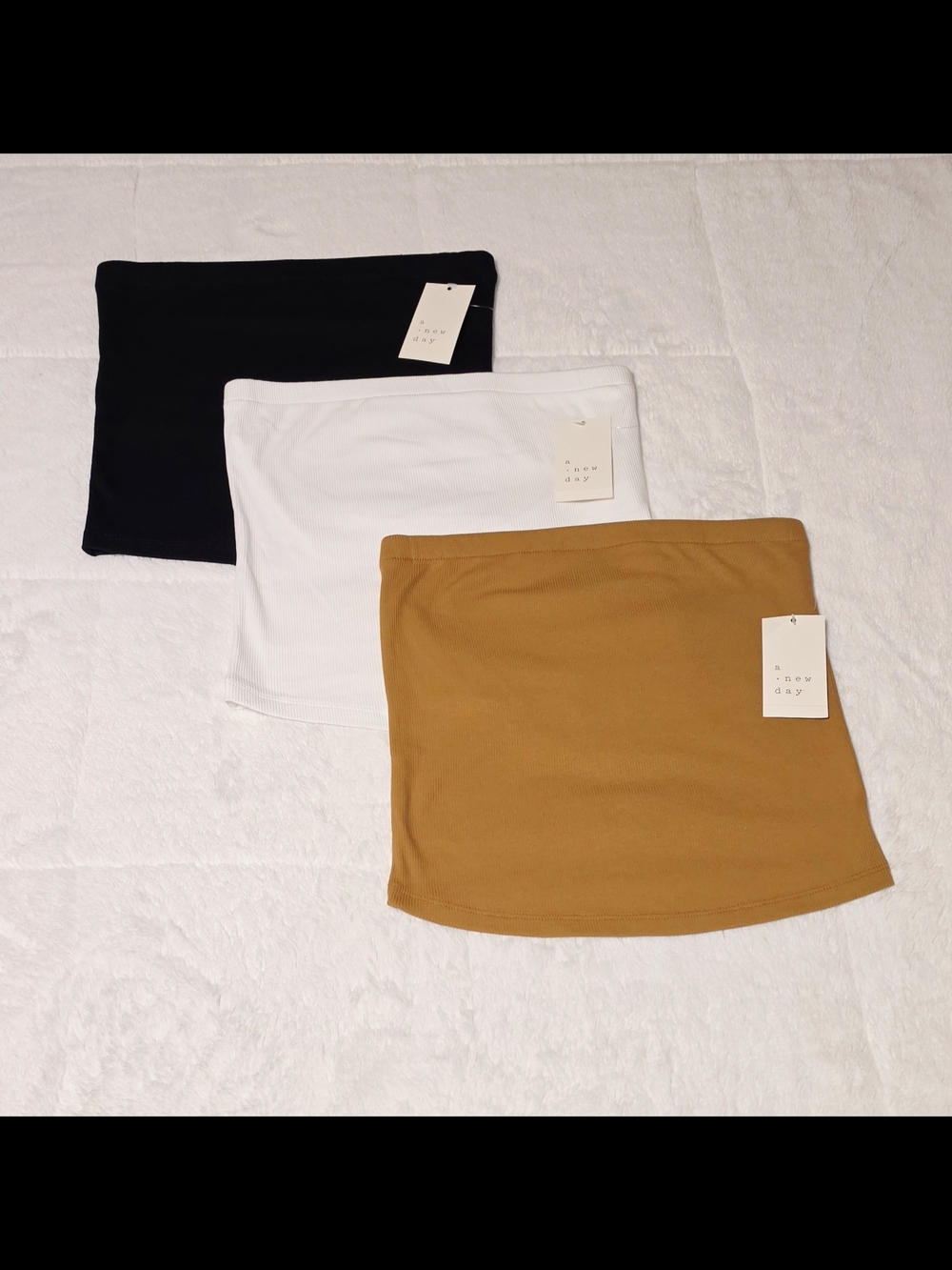 a new day Crop Tube Top Set in Black, White & Brown (TC112-117)